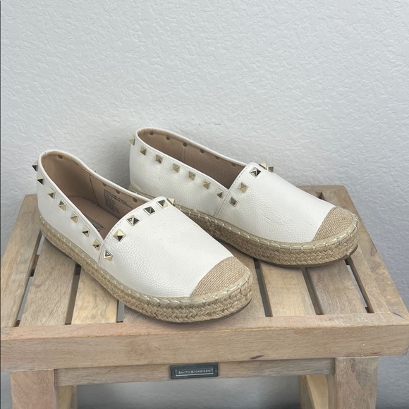 Steve Madden Cream Studded Espadrilles Size 9 - Picture 2 of 7